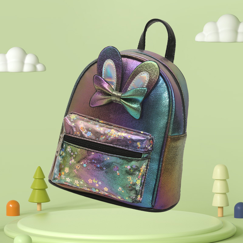 Big-tailed cat, sequined bow, rabbit, children's backpack, cartoon image, fashionable and cute girls, trendy children's shoulders Item Picture