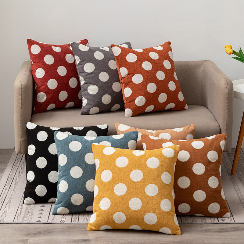 Looped polka dot pillowcase