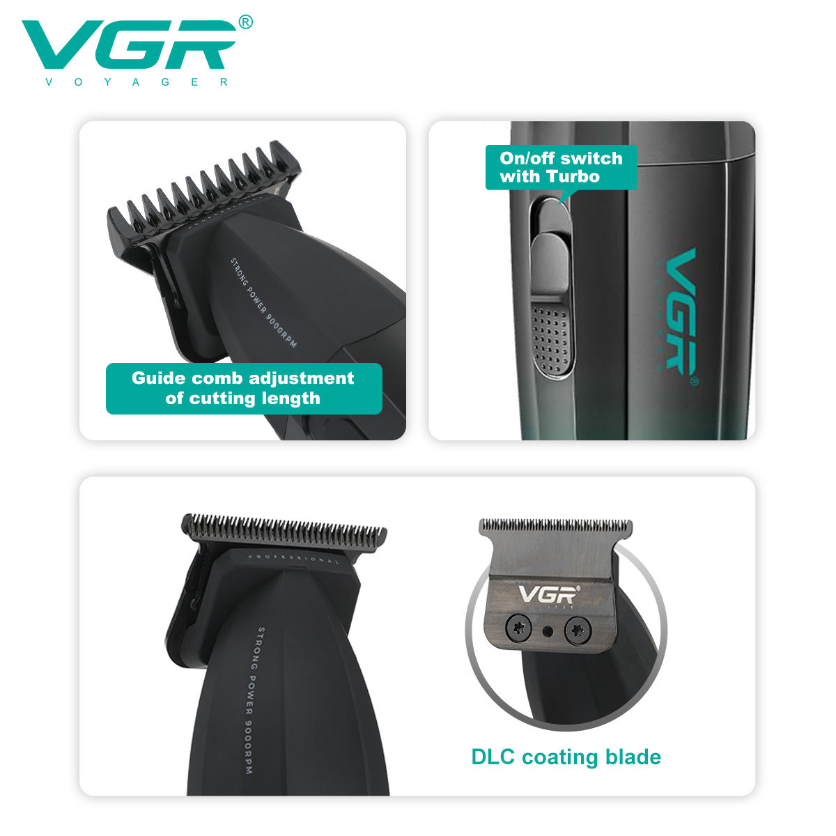 VGR V-906 High-speed charging hair clipper for Barber Shops, suitable for men Item Picture