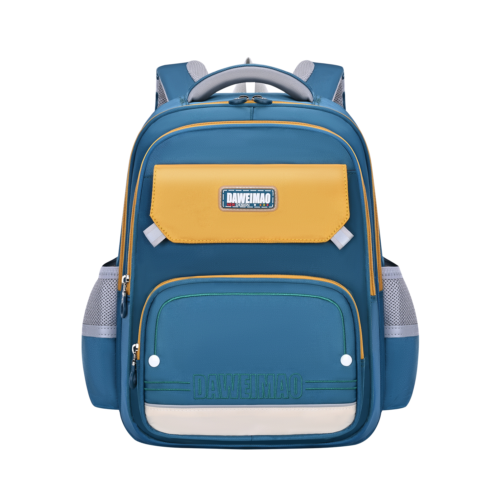 Wholesale of large-tailed cat personalized color-blocking fashionable primary school classroom backpacks, lightweight and waterproof backpacks with high appearance standards that support the spine and waist details Picture
