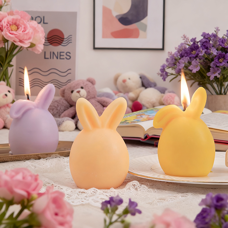 Wholesale Easter Bunny Egg Scented candles - Factory direct supply of festive decoration gifts, rabbit-shaped party-specific candles