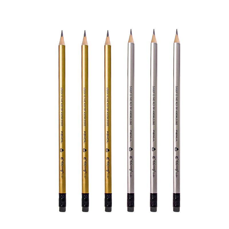 Yalong Triangular Rod Gold and Silver Ribbon eraser Pencil YL231321 Specification image