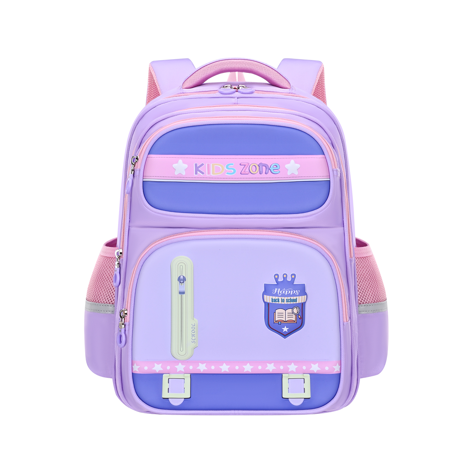 大尾猫小学生潮酷撞色书包，大容量轻便防水耐磨防撕裂可调节肩带双肩包 Specification image