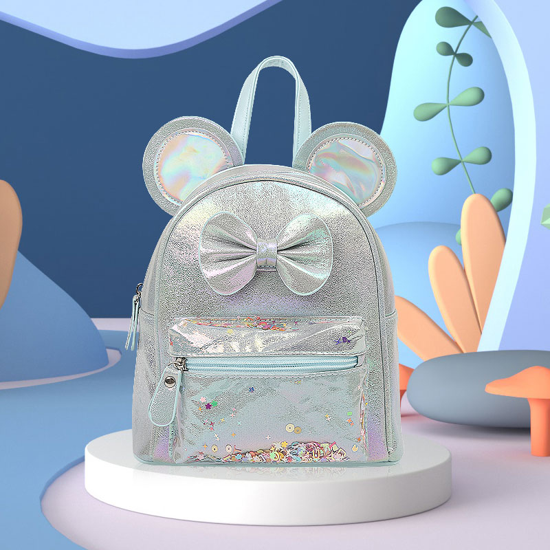 Big Tail Cat sequined children's trendy backpack, Mickey Cartoon bow princess girls' fashionable and cute children's bag Application Scenario