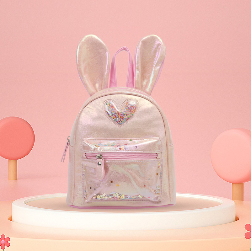 Big-tailed cat, sequined bow, rabbit, children's backpack, cartoon image, fashionable and cute girls, trendy children's shoulders details Picture
