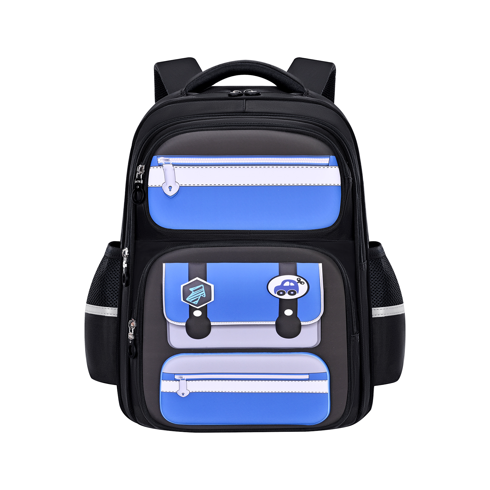 Big Tail Cat children's schoolbag for boys, cool style for primary school students, lightweight back support and burden reduction for grades one, two and three, kindergarten boys' backpack Item Picture