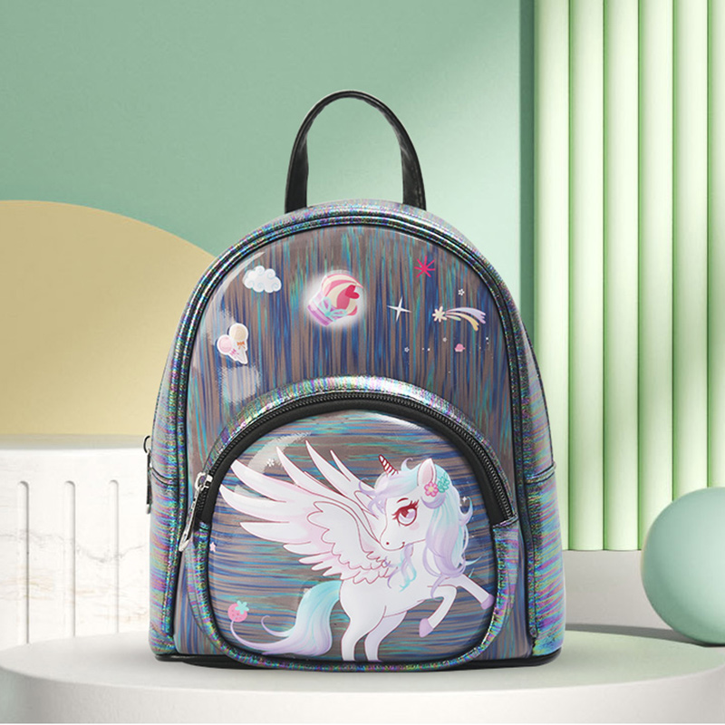 大尾猫独角兽泡壳双肩背包时尚休闲可爱萌趣幼儿园公主女童包包 Specification image