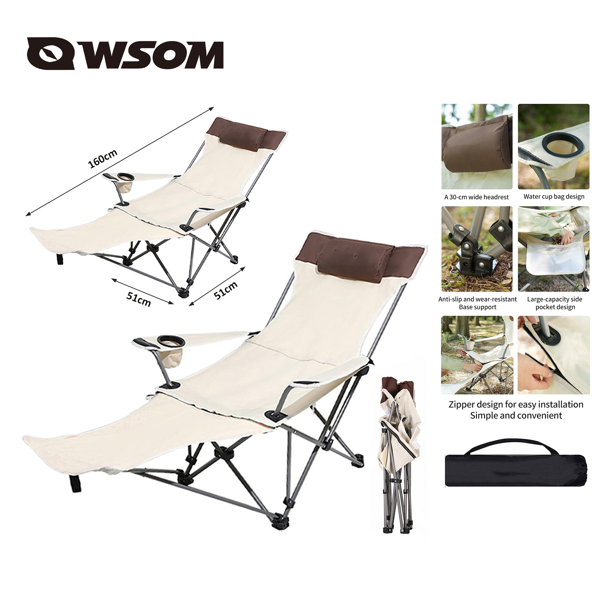 Reclining and lying folding Chair HW-201323