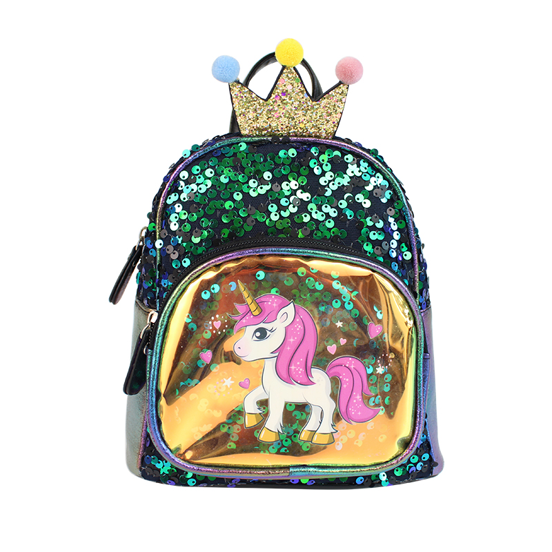 Big tail cat sequined unicorn children's backpack cartoon image Love Princess Girls Fashionable and cute children's backpack details Picture