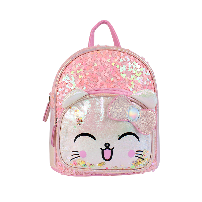 Big tail cat sequined cute cat children's backpack cartoon image Love Princess girls fashionable pu children's backpack