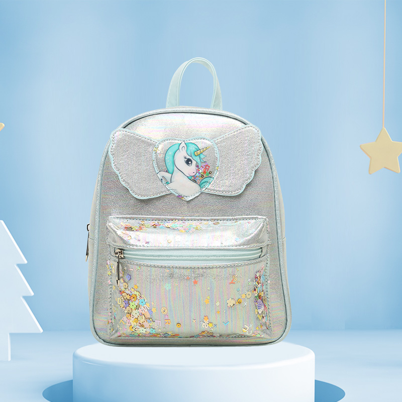 Big tail cat sequined children's trend unicorn little wing cartoon bag Princess girls' fashionable and cute children's bag Item Picture