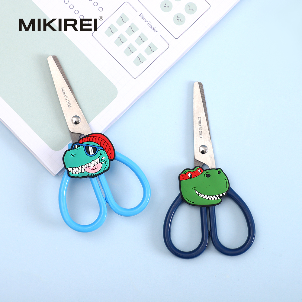 Cute stationery set - dinosaur stickers + small scissors
