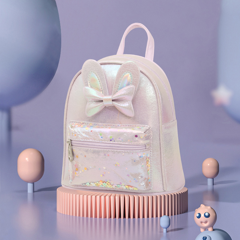 Big-tailed cat, sequined bow, rabbit, children's backpack, cartoon image, fashionable and cute girls, trendy children's shoulders details Picture