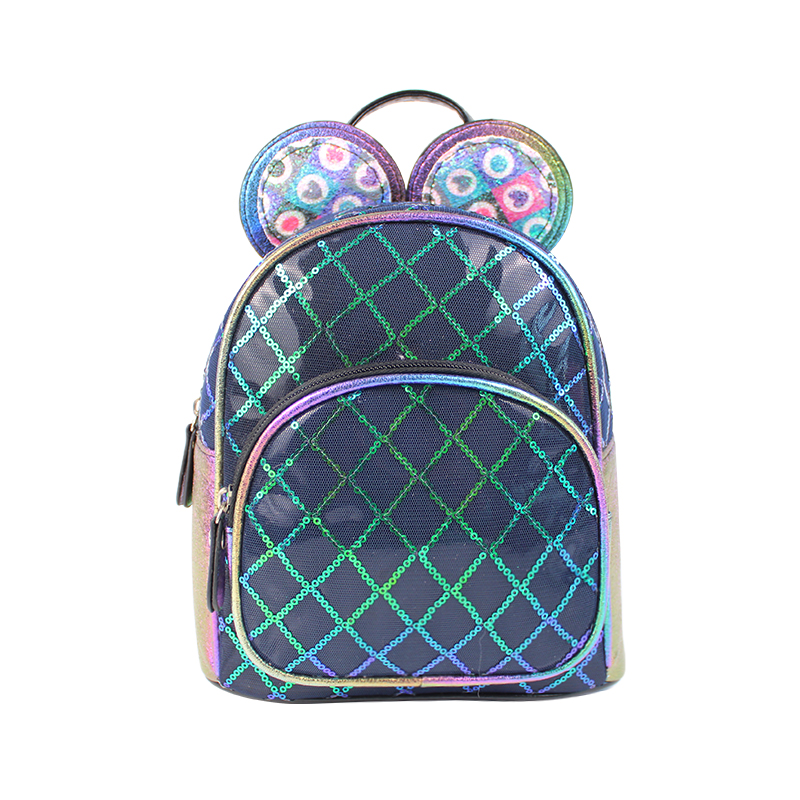 The big-tailed cat children's backpack is cute with sequins, Mickey stripes, cartoon and adorable princess. It's a fashionable and cute bag for girls Specification image