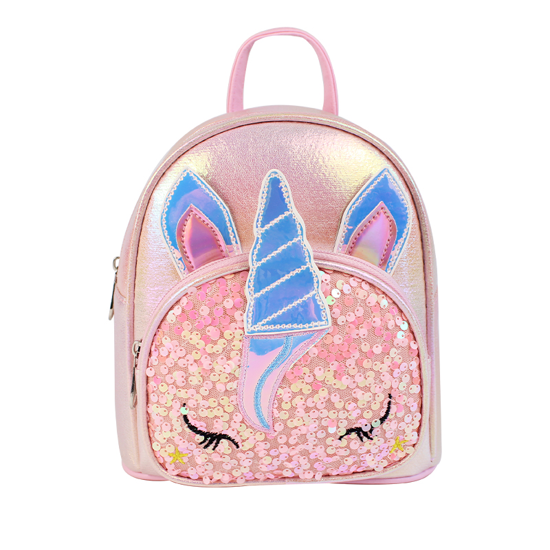 Big tail cat sequined unicorn children's backpack, cartoon cute princess, girls fashionable and cute children's backpack