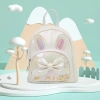 Big tail cat sequined rabbit children's backpack, cute backpack, fashionable and individual, trendy bow, travel and school small schoolbag Specification image