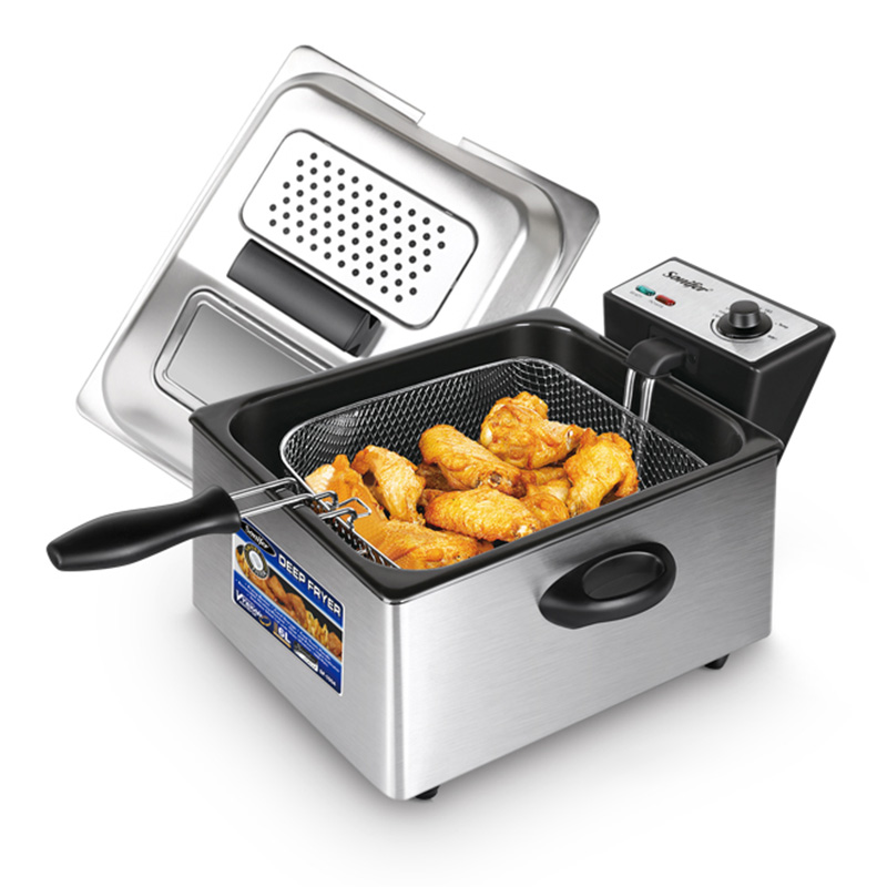 Sonifer SF-1004 Professional Grade Stainless Steel Large Capacity Deep Fryer 6.0 liters 2400 watts with adjustable Temperature controller
