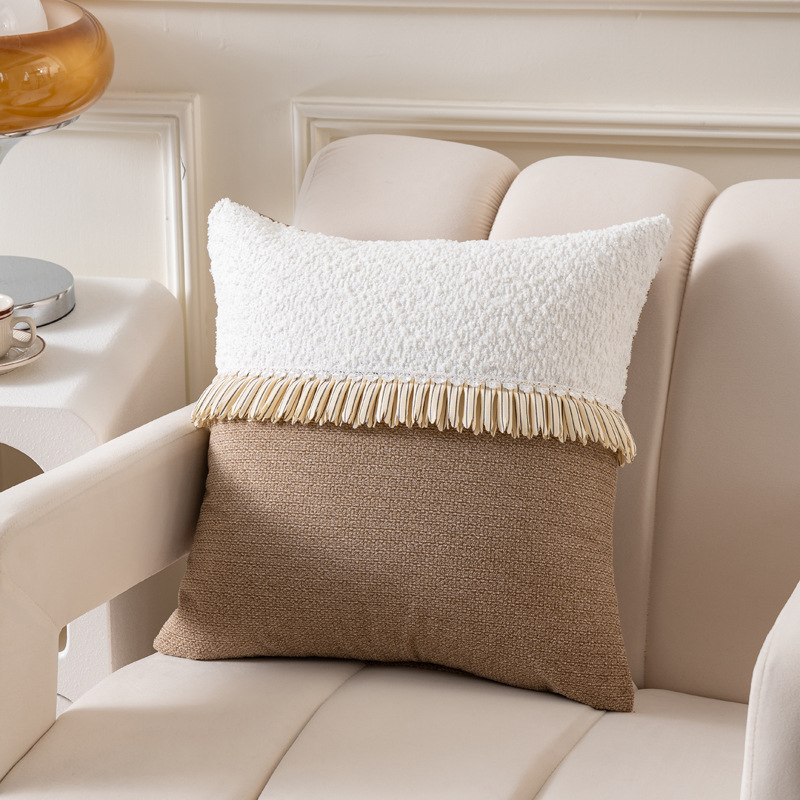 圈绒拼接款抱枕套 Item Picture