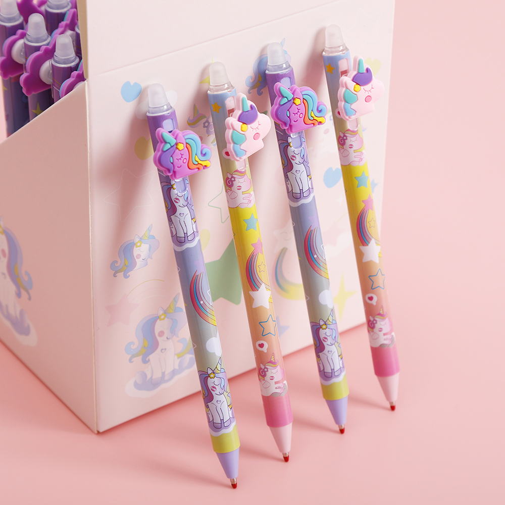 Student erasable Pen - Unicorn Cute pendant style thermal erasable gel pen Item Picture