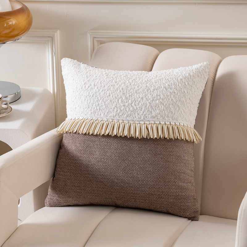 圈绒拼接款抱枕套 details Picture