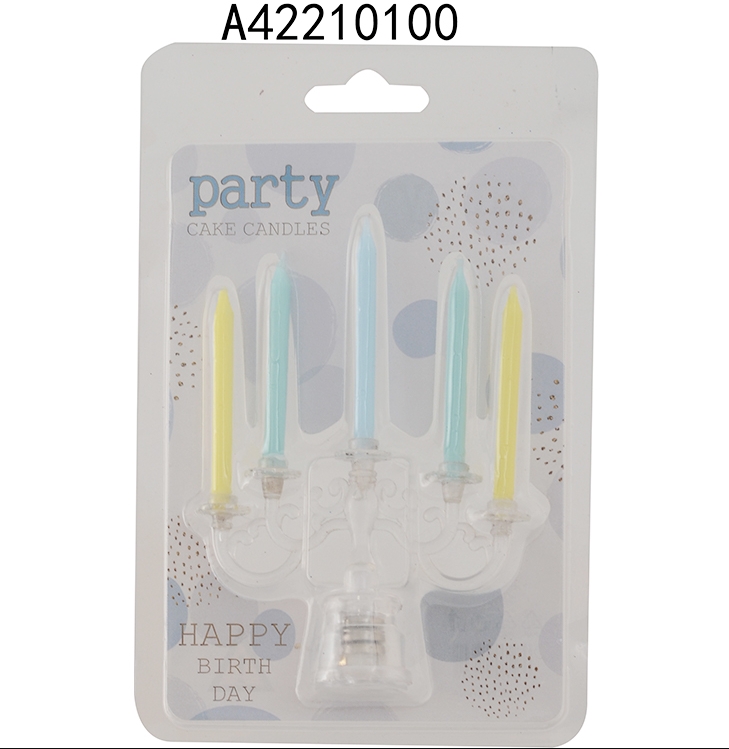 Small five-headed electronic candlestick - Special candlestick for macaron blue long pole candles