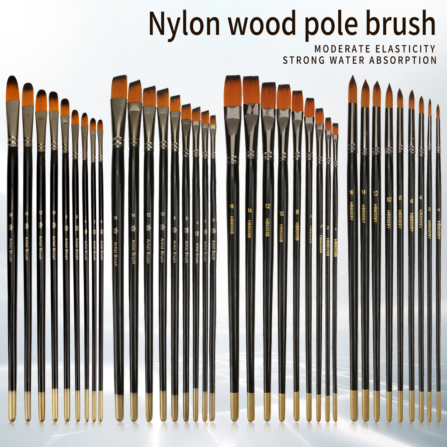 9-piece high-end nylon art brush set - suitable for acrylic, oil painting, watercolor, and handcrafted works. Durable professional grade. Multi-size round pointed tip design. Universal for body painting, face painting, stone painting, and canvas painting. Preferred art supplies for Halloween, Christmas, and Thanksgiving gifts