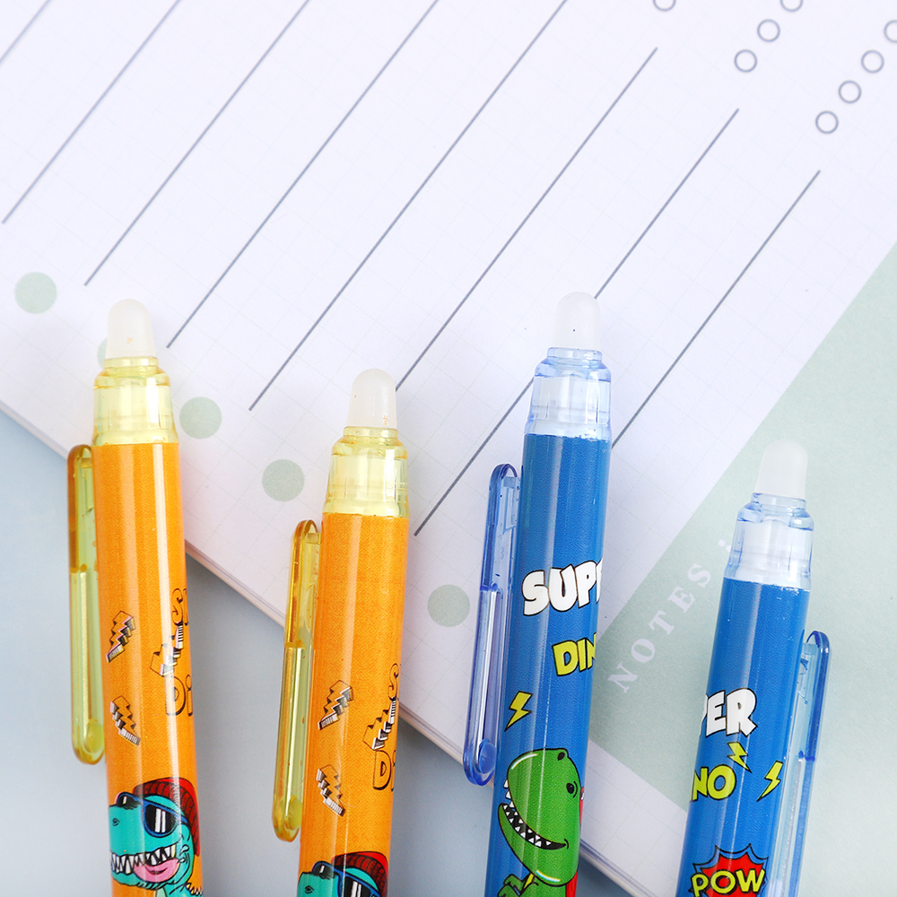 Dinosaur pattern erasable gel pen - Solid color version, suitable for third grade primary school, heat-sensitive erasable Specification image