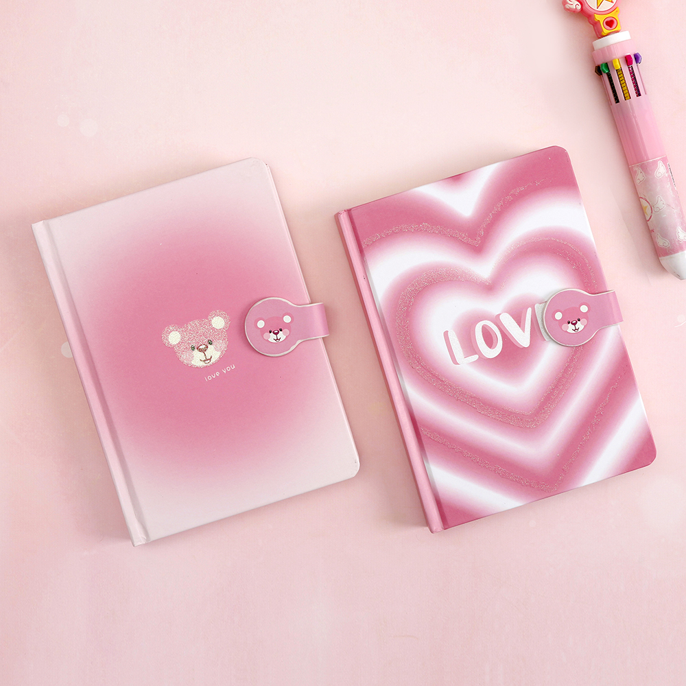 Rainbow Heart Magnetic Buckle Notebook - Student Model B6 details Picture
