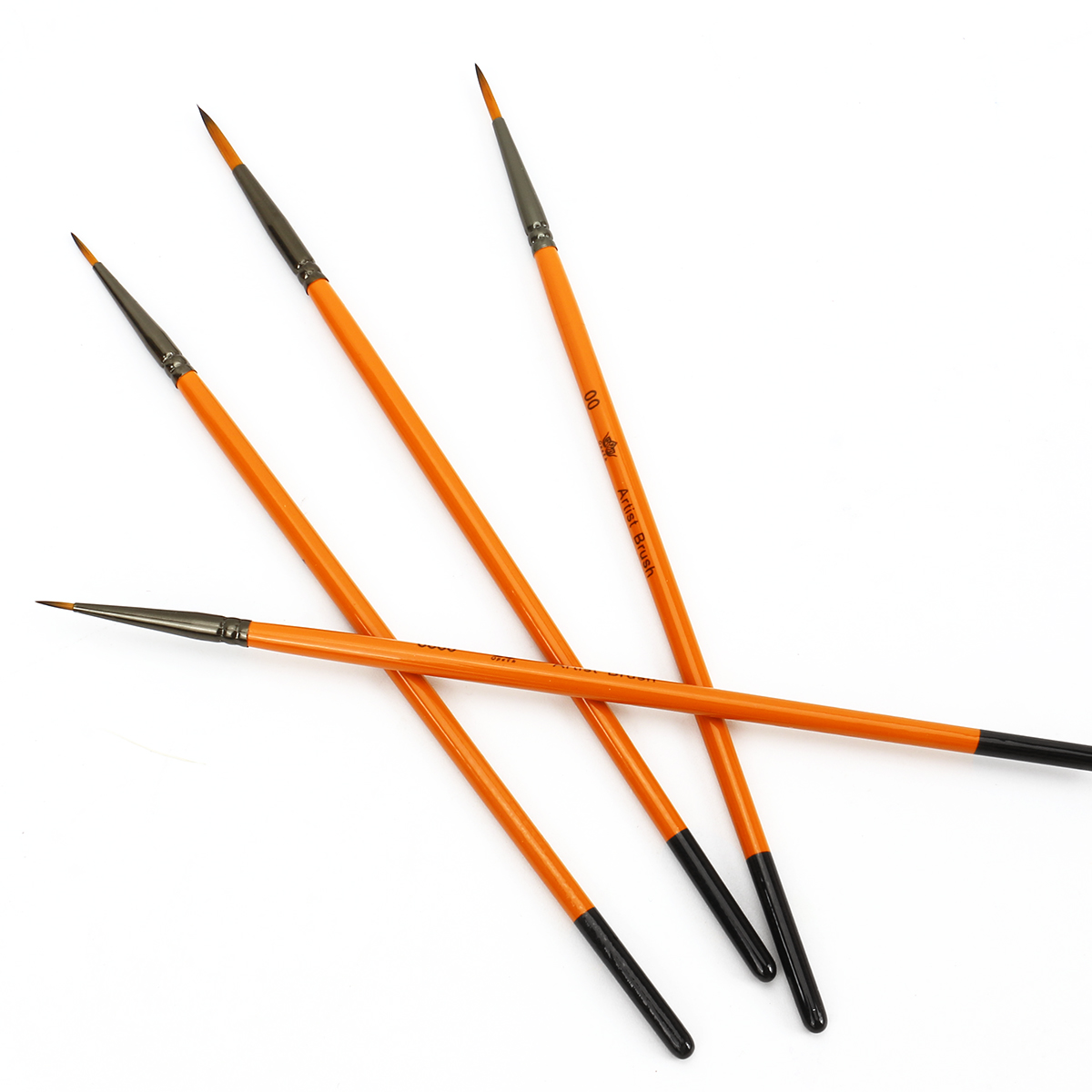 4-piece ultra-fine detail brush set - Nylon bristle acrylic, watercolor, handcraft creation, model coloring, figurine painting, stone painting, suitable for professional painters and amateurs