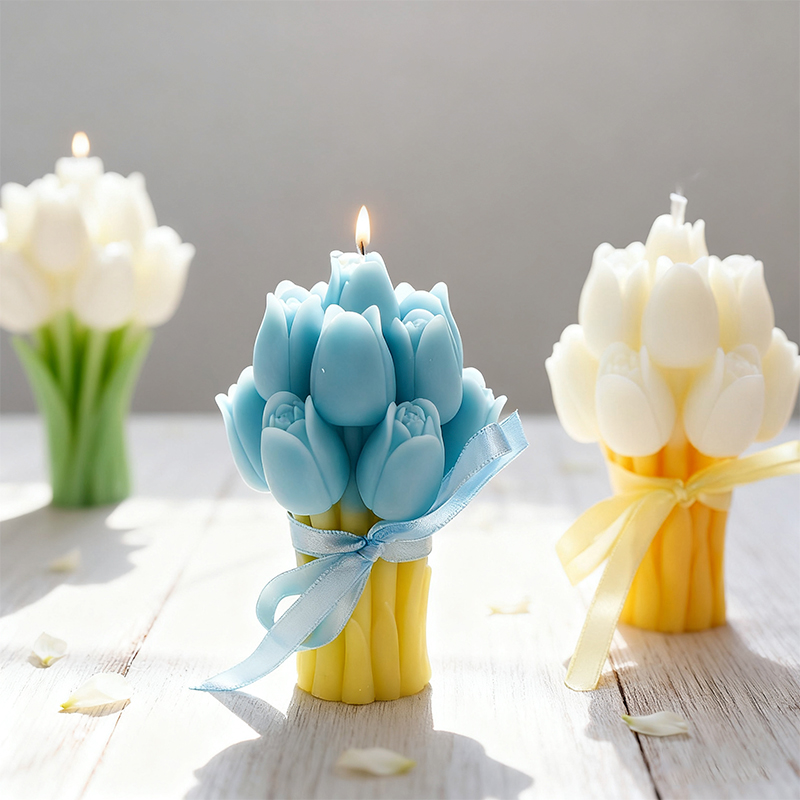 Wholesale cute and fun rose bunch-shaped scented candles - preferred for Christmas, wedding souvenirs and birthday gifts