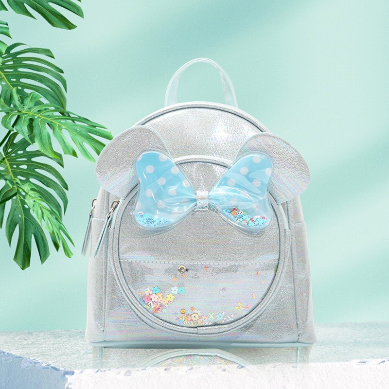 Big-tailed cat cartoon Mickey Mouse ears bow backpack, princess fashion girls' schoolbag, casual and cute bag Specification image