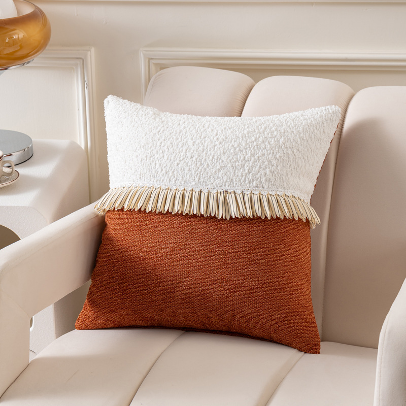 Pillowcase with a looped fleece patchwork style