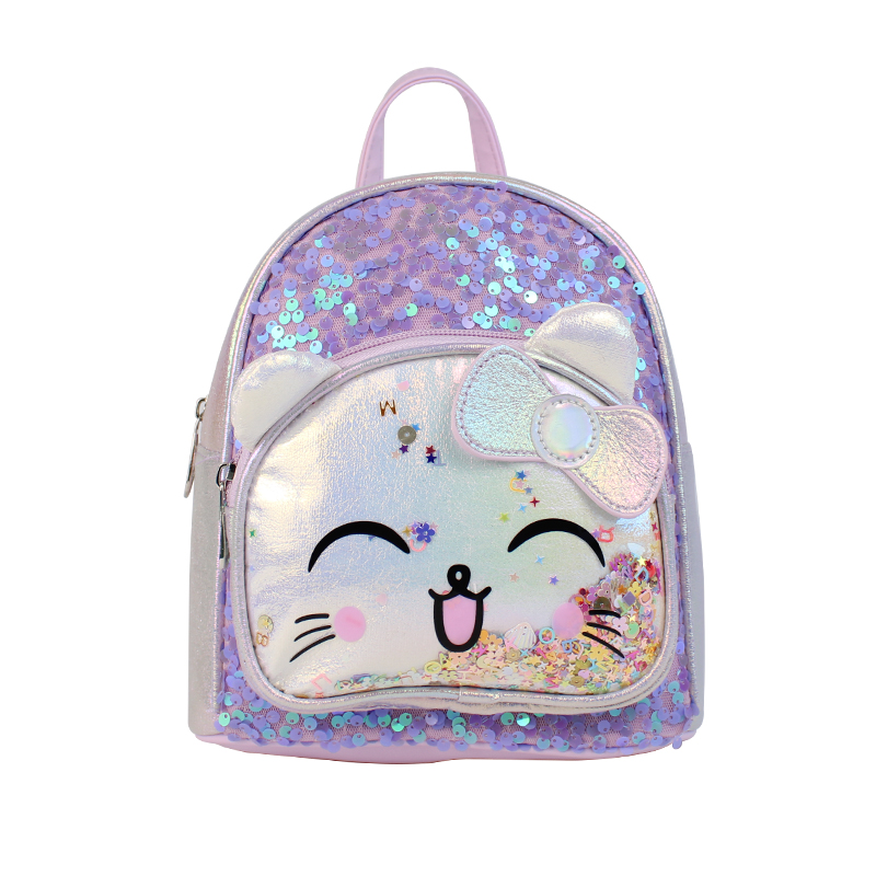 Big tail cat sequined cute cat children's backpack cartoon image Love Princess girls fashionable pu children's backpack Application Scenario