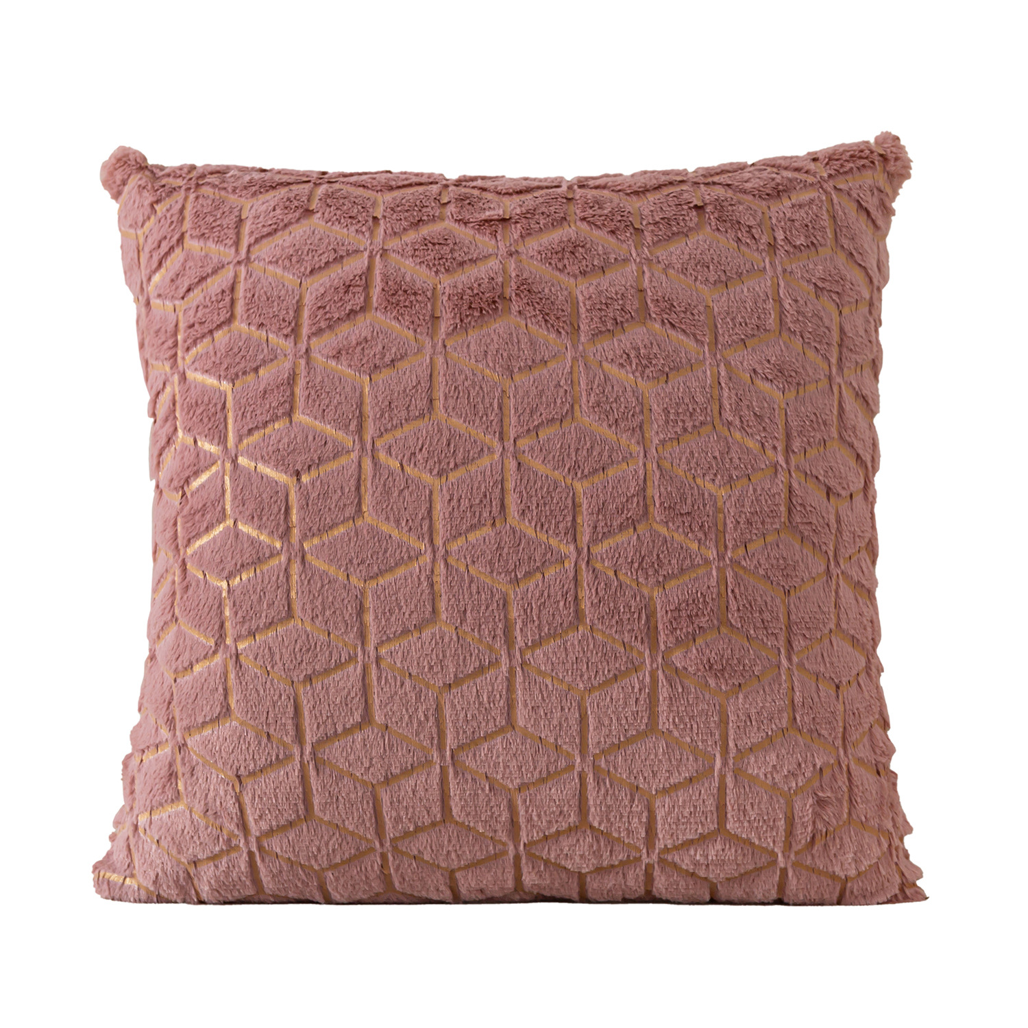 Plush geometric rhombus pattern pillowcase Application Scenario