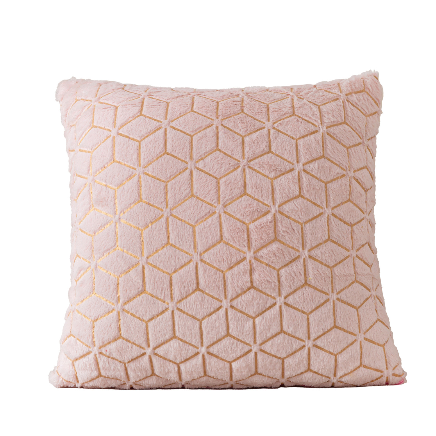 Plush geometric rhombus pattern pillowcase Item Picture