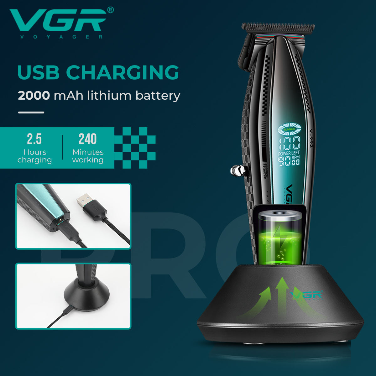 VGR V-992 High-speed charging hair clipper for Barber Shops, suitable for men Application Scenario