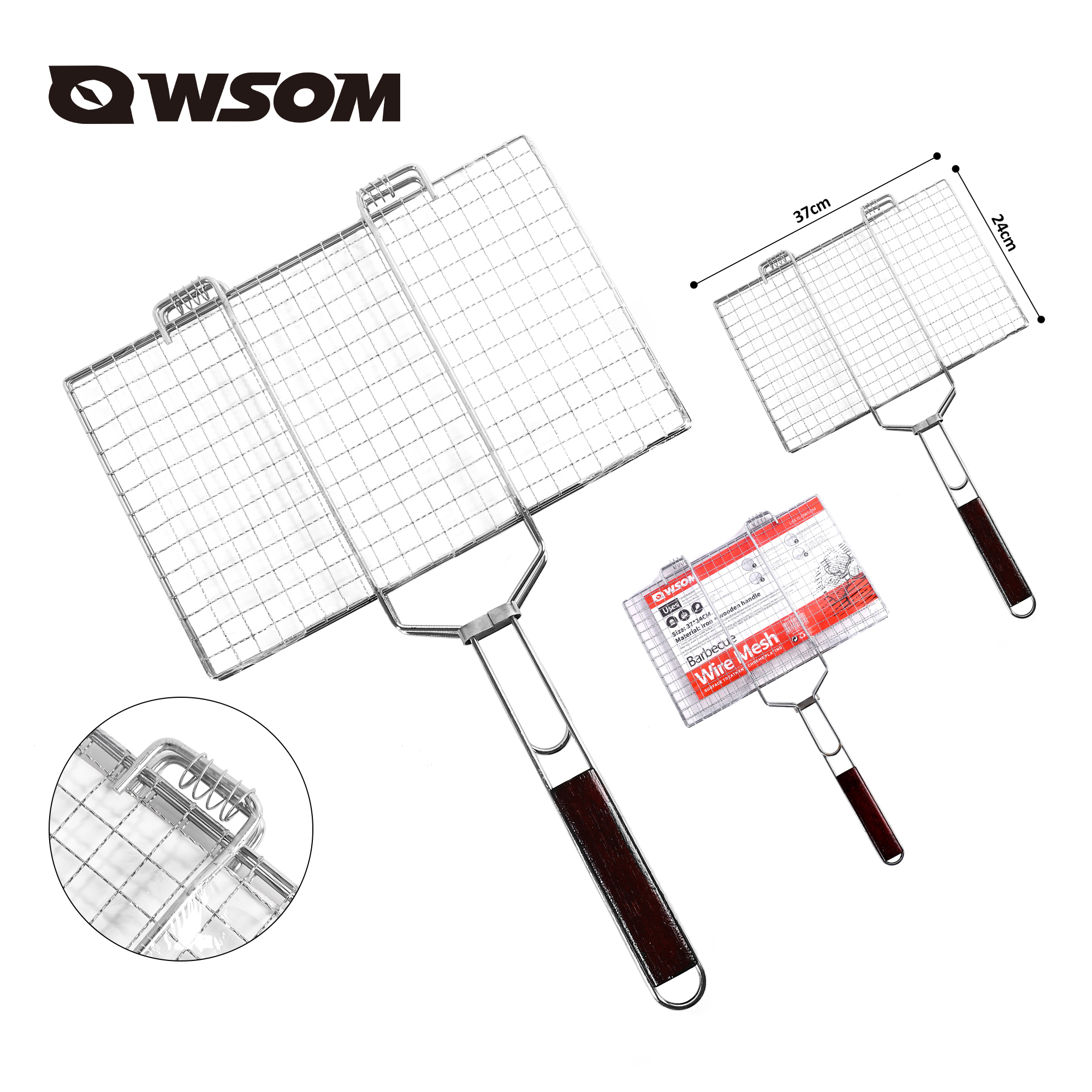 Large-sized flower net hamburger barbecue net HW-501049