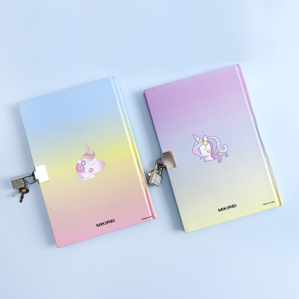 A5 Locked Notebook - A Secret Study Notebook for Girls with a Unicorn Theme details Picture