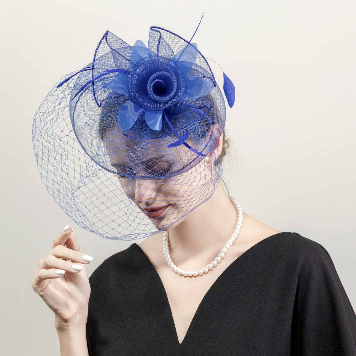 欧美新款黑色麻花瓣赛马节头饰 英伦风发饰 韩式发卡 走秀款细布羽毛礼帽