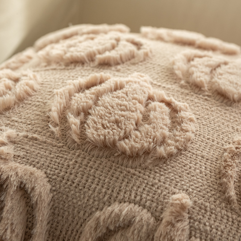 Rabbit fur pumpkin pattern pillowcase Item Picture