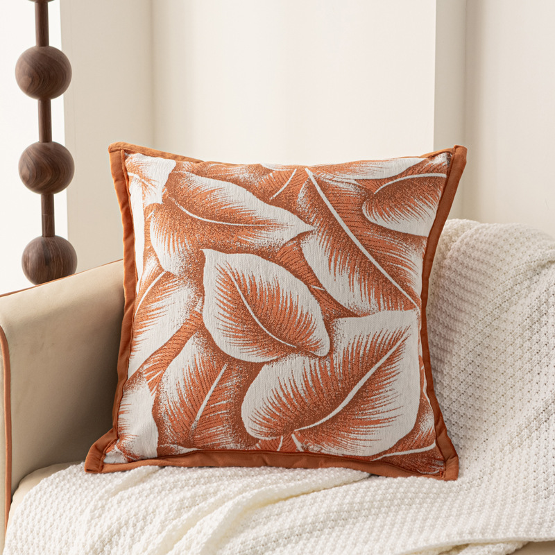 Chenille large leaf pattern pillowcase Item Picture
