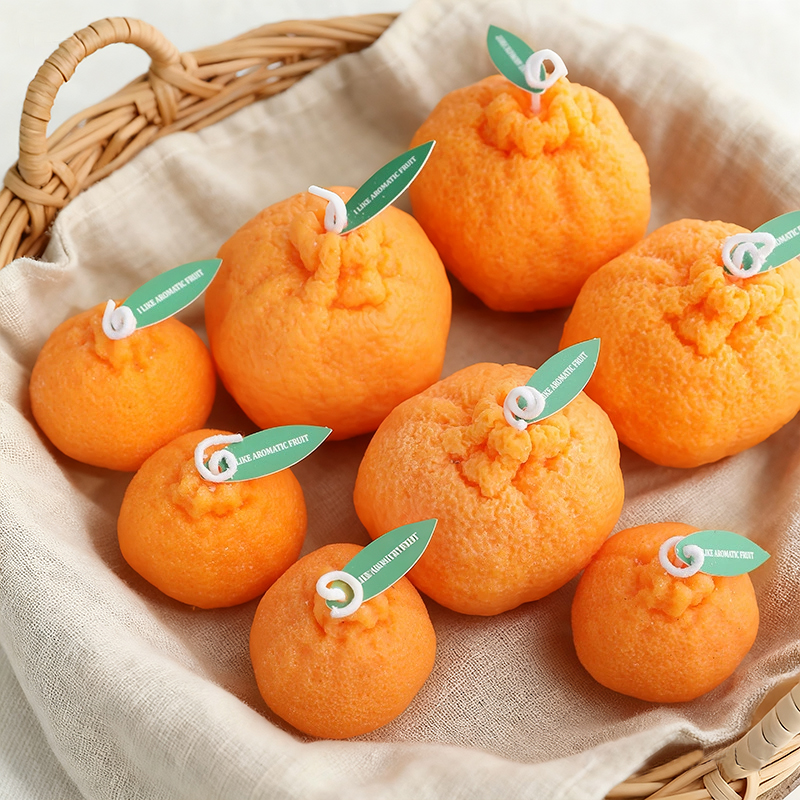 Creative ugly orange-shaped scented candles - Home decoration items, cute style gifts, wedding souvenirs, fruit-shaped scented candles