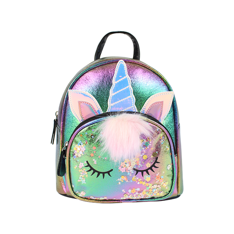 Large-tailed cat, sequined unicorn, cute plush children's backpacks, cartoon girls, fashionable children's bags wholesale details Picture